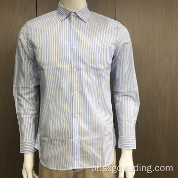 Camisa masculina listrada de fio tingido